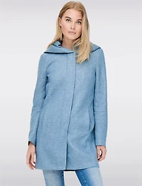 Straight Fit Hooded Zip-Front Jacket- Recycled Lightweight Design by Only