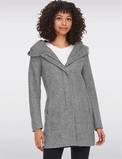 Straight Fit Hooded Zip-Front Jacket- Recycled Lightweight Design by Only