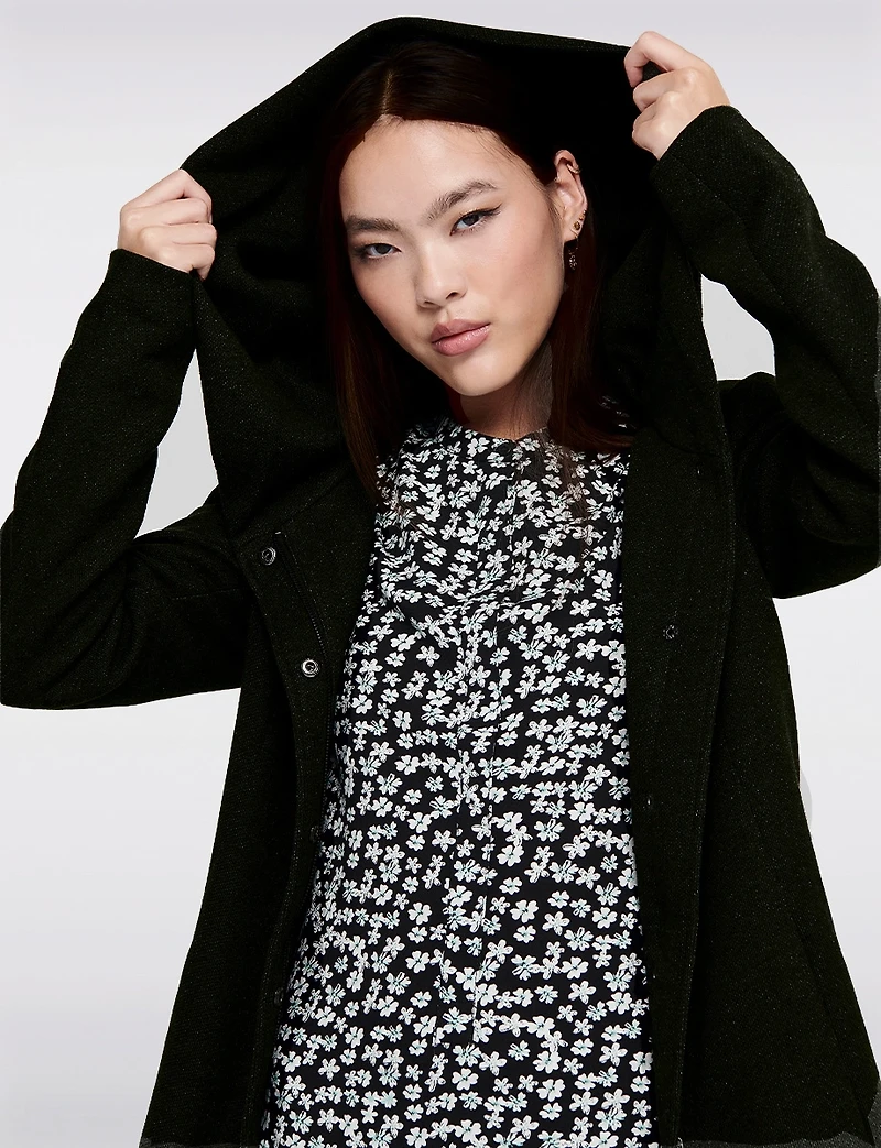 Straight Fit Hooded Zip-Front Jacket- Recycled Lightweight Design by Only