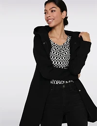 Straight Fit Hooded Zip-Front Jacket- Recycled Lightweight Design by Only