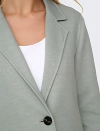 Classic Single-Breasted Notch Collar Cotton-Blend Mid-Length Overcoat by Only