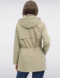 Vegan Breathe-Tech® Long Versatile Raincoat Parka with Removable Hood by Saki