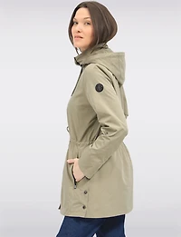 Vegan Breathe-Tech® Long Versatile Raincoat Parka with Removable Hood by Saki