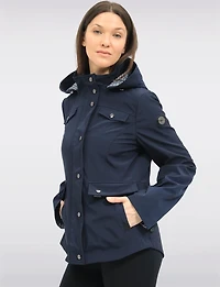 Chic Vegan Breathe-Tech®  Short Raincoat Parka with Removable Hood by Saki