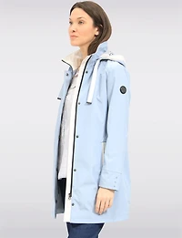 Lightweight Vegan Breathe-Tech® Versatile Raincoat With Plaid Detail by Saki