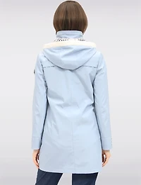 Lightweight Vegan Breathe-Tech® Versatile Raincoat With Plaid Detail by Saki