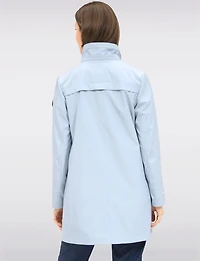 Lightweight Vegan Breathe-Tech® Versatile Raincoat With Plaid Detail by Saki
