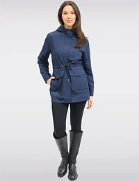 Chic Vegan Breathe-Tech®  Long Raincoat Parka with Hood by Saki