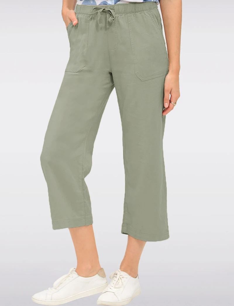 Lightweight Wide-Leg Pants with Drawstring Waist & Patch Pockets by Dash