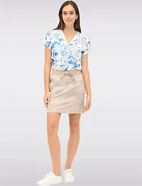 Lightweight Cotton-Stretch Poplin Skort with Built-In Shorts & Pockets by Dash
