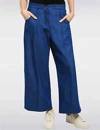 Julia Paradis Relaxed Wide-Leg Lightweight Denim Pants with Soft All-Day Comfort