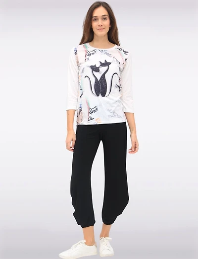 Chic Relaxed Fluid Drape Harem Pants by  Perle