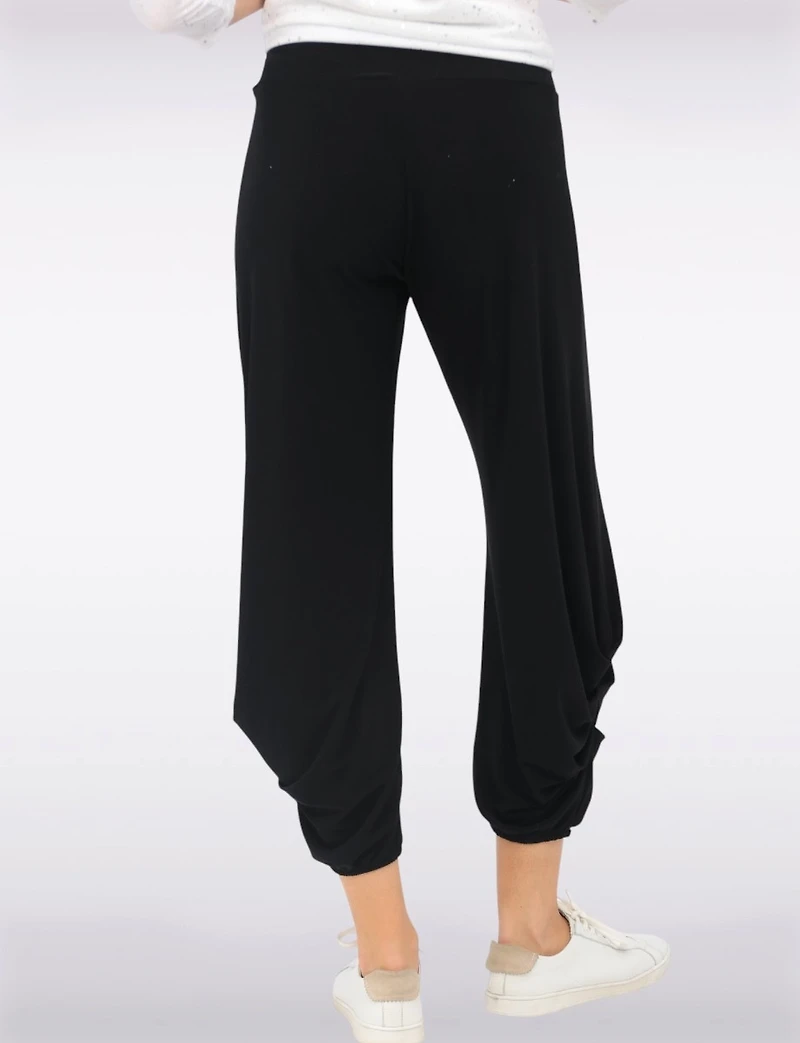 Chic Relaxed Fluid Drape Harem Pants by  Perle