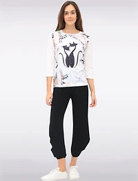 Chic Relaxed Fluid Drape Harem Pants by  Perle