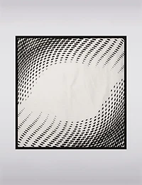 Elegant Silk-Finish Square Scarf with Contemporary Geometric Design