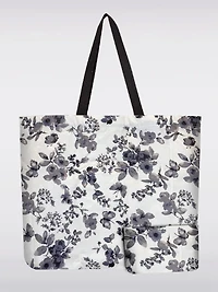 Reusable Foldable White Butterfly Print Tote | Compact & Recycled Shopping Bag