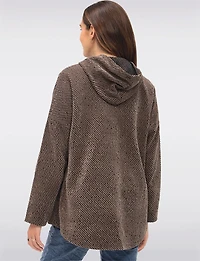Versatile Zip-Front Soft Chenille Hoodie with Patch Pockets by Froccella
