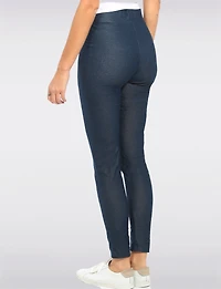 Modern Denim-Look Stretch Pull-On Leggings - Slim Fit by Perle