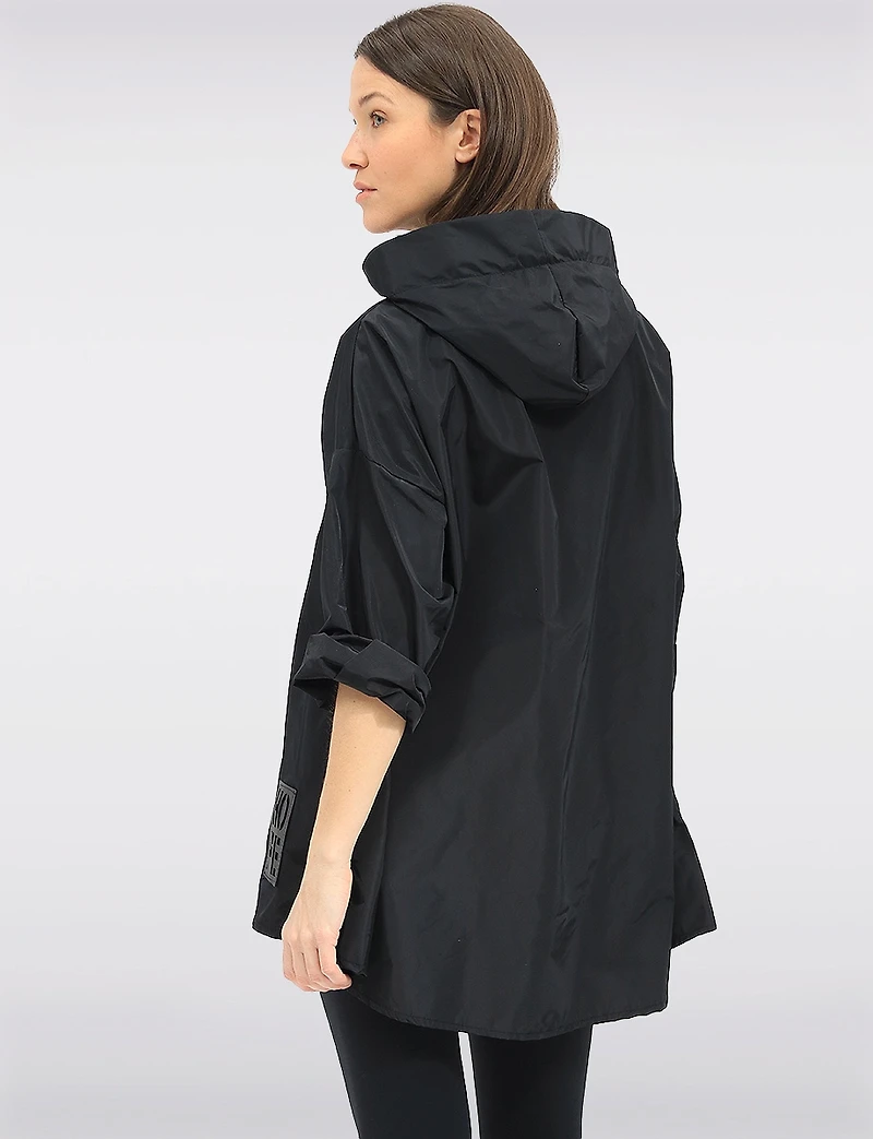 Loose Fit Short Ultralight Windshell Hood Ribbon Drawstring Jacket by Froccella