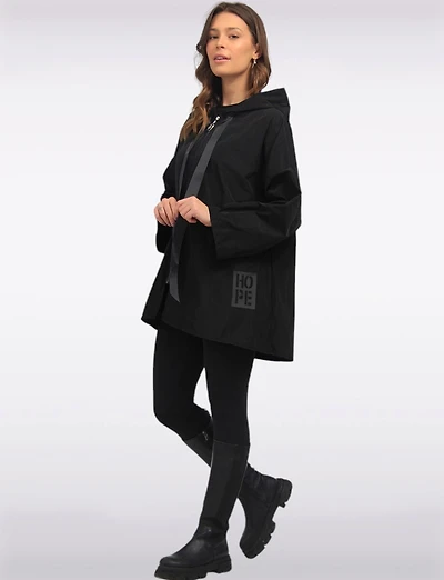 Loose Fit Short Ultralight Windshell Hood Ribbon Drawstring Jacket by Froccella