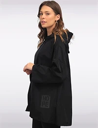 Loose Fit Short Ultralight Windshell Hood Ribbon Drawstring Jacket by Froccella