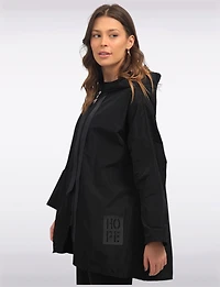 Loose Fit Short Ultralight Windshell Hood Ribbon Drawstring Jacket by Froccella