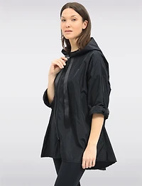 Loose Fit Short Ultralight Windshell Hood Ribbon Drawstring Jacket by Froccella