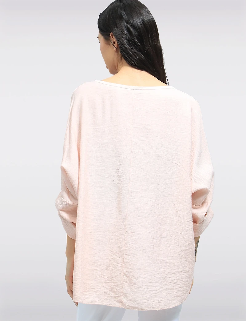 Flowy Tunic with Silver Foil Heart Design & Adjustable 3/4 Sleeves by Froccella