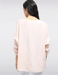 Flowy Tunic with Silver Foil Heart Design & Adjustable 3/4 Sleeves by Froccella