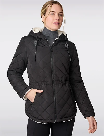 Reversible Quilted & Sherpa Jacket – Two-in-One Warmth Style by Free Country