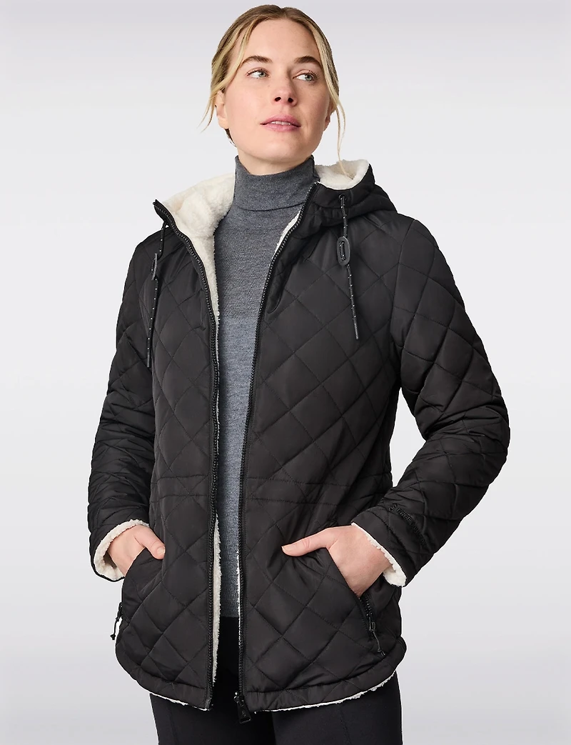 Reversible Quilted & Sherpa Jacket – Two-in-One Warmth Style by Free Country