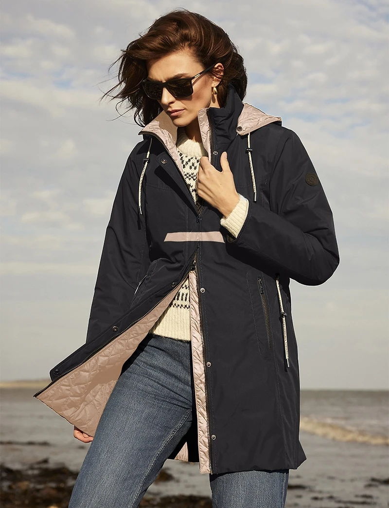 Reversible Hooded Rain-Resistant Parka - Quilted & Matte Finishes by Frandsen