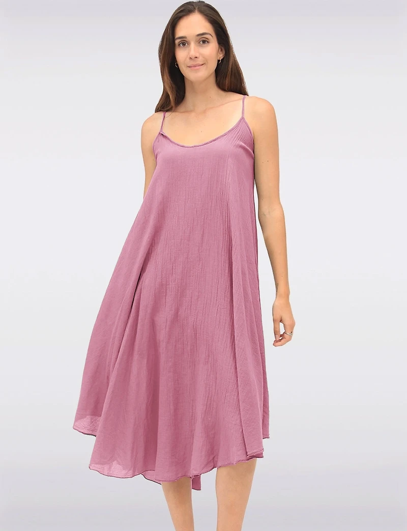 Versatile Two-Piece Cotton Lined Dress Set with Rounded Hemline by Froccella