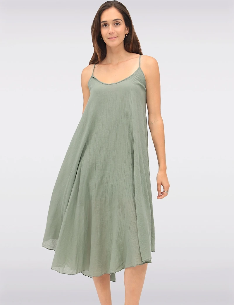 Versatile Two-Piece Cotton Lined Dress Set with Rounded Hemline by Froccella