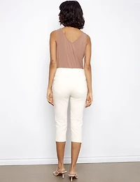 Slim Fit Knee High Capri - Stretch Twill Five-Pocket Design by Charlie B