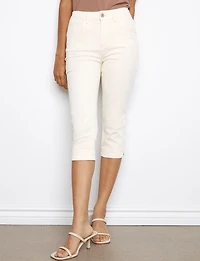 Slim Fit Knee High Capri - Stretch Twill Five-Pocket Design by Charlie B