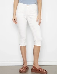 Slim Fit Knee High Capri - Stretch Twill Five-Pocket Design by Charlie B
