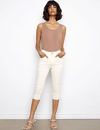 Slim Fit Knee High Capri - Stretch Twill Five-Pocket Design by Charlie B