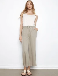 Charlie B Cropped Wide-Leg Jogger Pants With Adjustable Drawstring & Pockets
