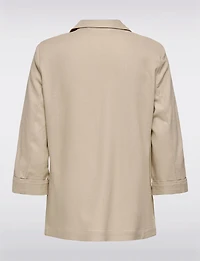 Lightweight Linen Blend Open-Drape Blazer for Women – 3/4 Cuffed Sleeves by Only