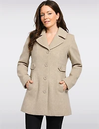 Slim-Fit Single-Breasted Vegan Wool Mid-Length Button Waist Coat by Point Zero