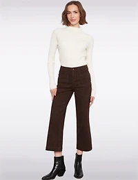 Bold Leopard Print Wide-Leg Cropped Pants with Pockets by Charlie B