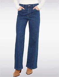 Chloe Wide Leg Mid-Rise Stretch Denim Pant by Charlie B