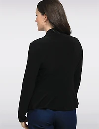 Versatile Lightweight Draped Open-Front Long-Sleeve Cardigan by Perle