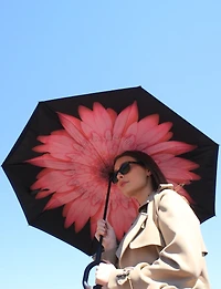 Versatile Inverted Umbrella With Floral Pattern By Up-Brella