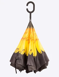 Versatile Inverted Yellow Umbrella With Floral Pattern By Up-Brella