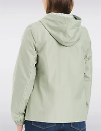Lightweight Active Sporty  Windbreaker Jacket With Gingham-Lined Hood by Details