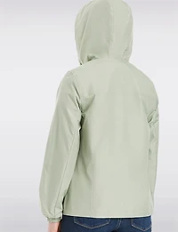 Lightweight Active Sporty  Windbreaker Jacket With Gingham-Lined Hood by Details
