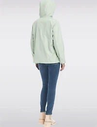 Lightweight Active Sporty  Windbreaker Jacket With Gingham-Lined Hood by Details