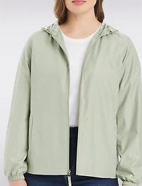 Lightweight Active Sporty  Windbreaker Jacket With Gingham-Lined Hood by Details